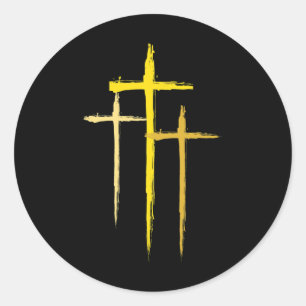 Childhood Cancer Awareness Cross Christian Costume Classic Round Sticker