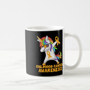 Childhood Cancer Awareness Dabbing Unicorn Warrior Coffee Mug