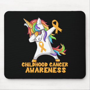 Childhood Cancer Awareness Dabbing Unicorn Warrior Mouse Pad