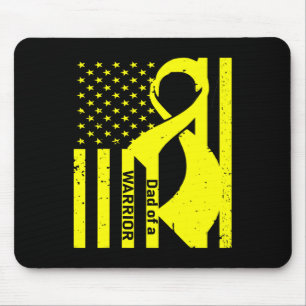Childhood Cancer Awareness Dad of a WARRIOR Advoca Mouse Pad
