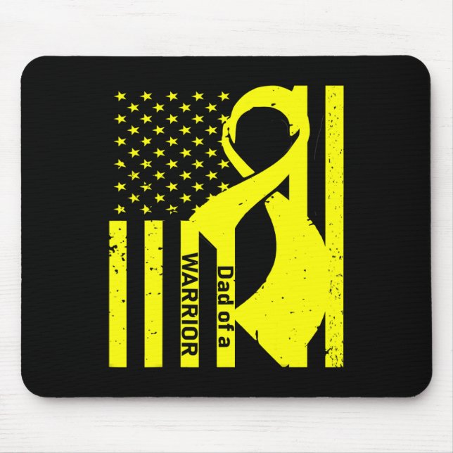 Childhood Cancer Awareness Dad of a WARRIOR Advoca Mouse Pad (Front)
