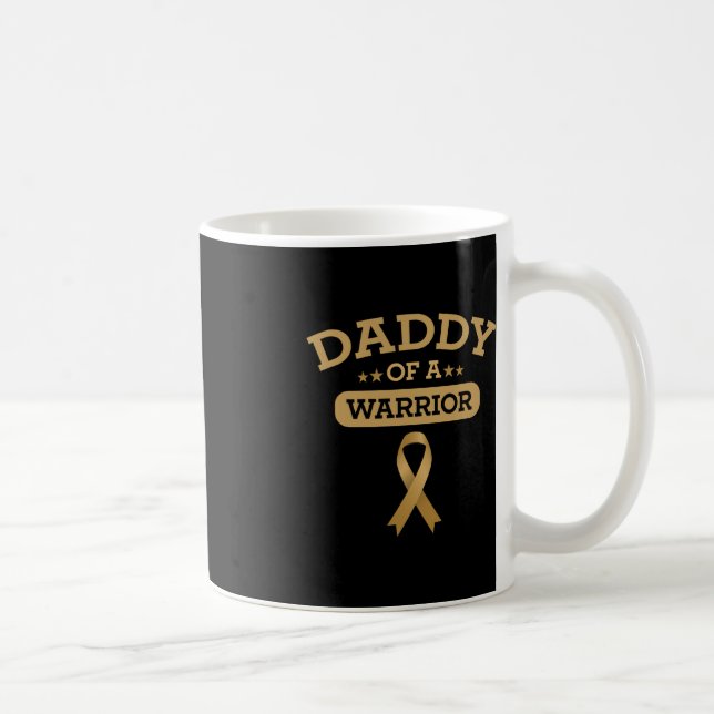 Childhood Cancer Awareness Daddy of a Warrior Supp Coffee Mug (Right)