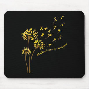 Childhood Cancer Awareness Dandelion Flower Gold R Mouse Pad