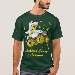 Childhood Cancer Awareness Dinosaur Monster Truck T-Shirt
