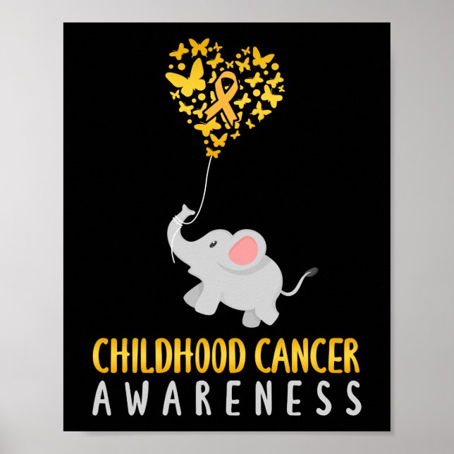 Childhood Cancer Awareness Elephant Poster (Front)