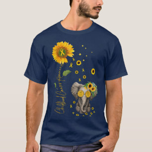 Childhood Cancer Awareness Elephant Sunflower Boy T-Shirt