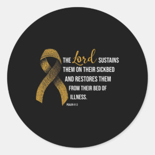 Childhood Cancer Awareness Faith Christian Gift  Classic Round Sticker