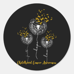 Childhood Cancer Awareness Faith Hope Love Classic Round Sticker