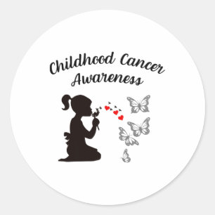Childhood Cancer Awareness Faith Hope Love Dandeli Classic Round Sticker