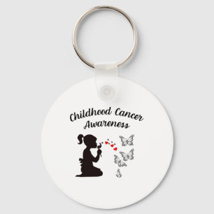 Childhood Cancer Awareness Faith Hope Love Dandeli Key Ring