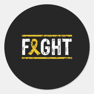 Childhood Cancer Awareness Fight Cancer Gold Ribbo Classic Round Sticker