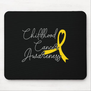Childhood Cancer Awareness Gifts Yellow Ribbon Mouse Pad