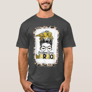 Childhood Cancer Awareness Girls Gold Ribbon Messy T-Shirt
