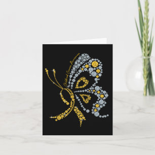 Childhood Cancer Awareness Gold Butterfly Warrior  Card