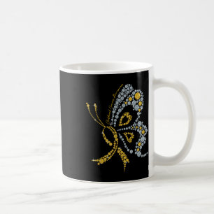 Childhood Cancer Awareness Gold Butterfly Warrior Coffee Mug