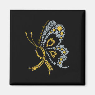 Childhood Cancer Awareness Gold Butterfly Warrior Magnet