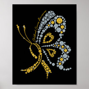 Childhood Cancer Awareness Gold Butterfly Warrior Poster