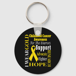 Childhood Cancer Awareness Gold for a Child Fight Key Ring