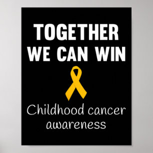 Childhood Cancer Awareness Gold Ribbon Adults And Poster