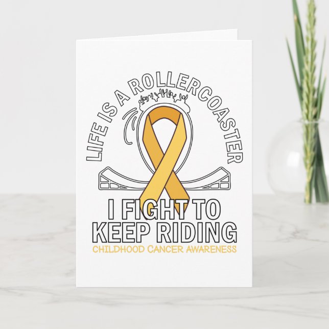 Childhood cancer awareness gold ribbon fight card (Front)