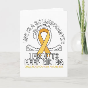 Childhood cancer awareness gold ribbon fight card