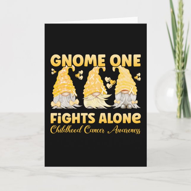 Childhood Cancer Awareness Gold Ribbon Gnome Card (Front)