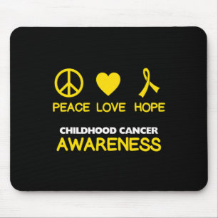Childhood Cancer Awareness Gold Ribbon Love Heart  Mouse Pad