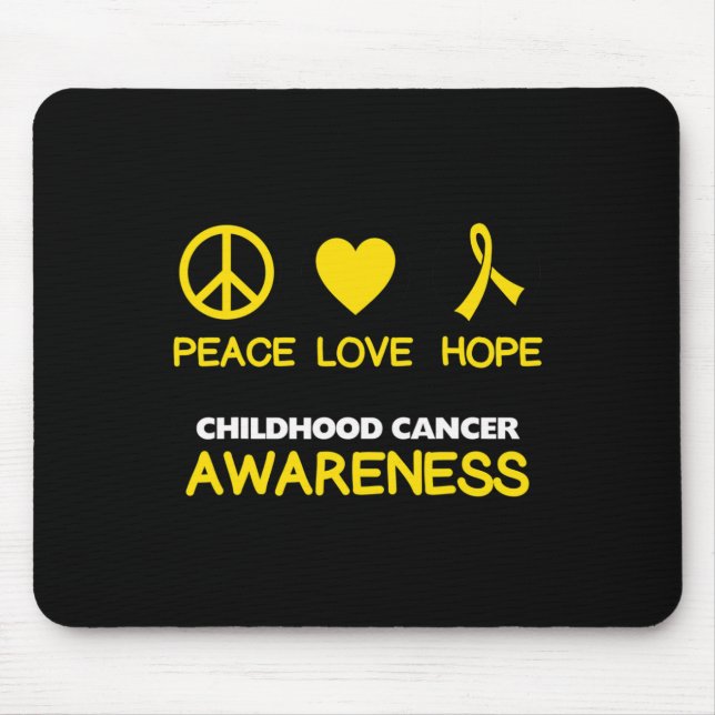 Childhood Cancer Awareness Gold Ribbon Love Heart  Mouse Pad (Front)