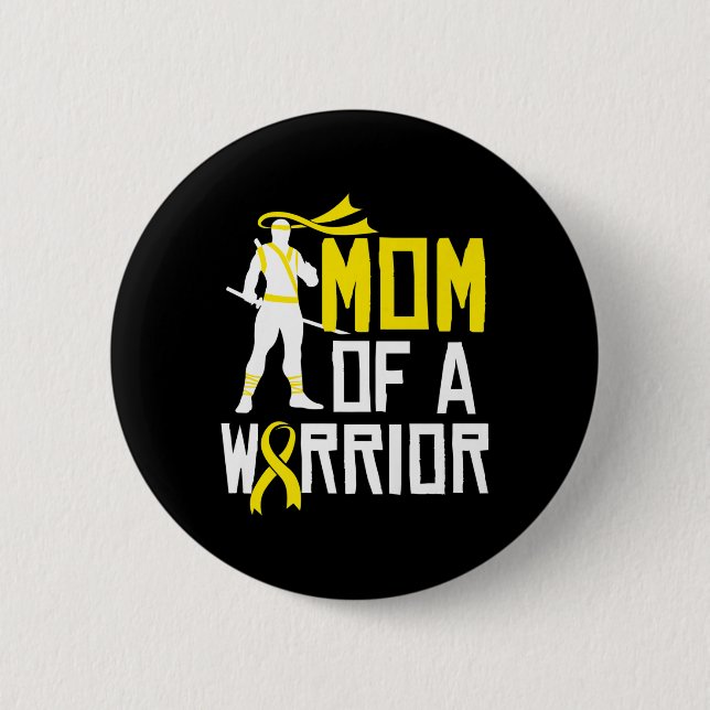 Childhood Cancer Awareness Gold Ribbon  Mum Suppor 6 Cm Round Badge (Front)