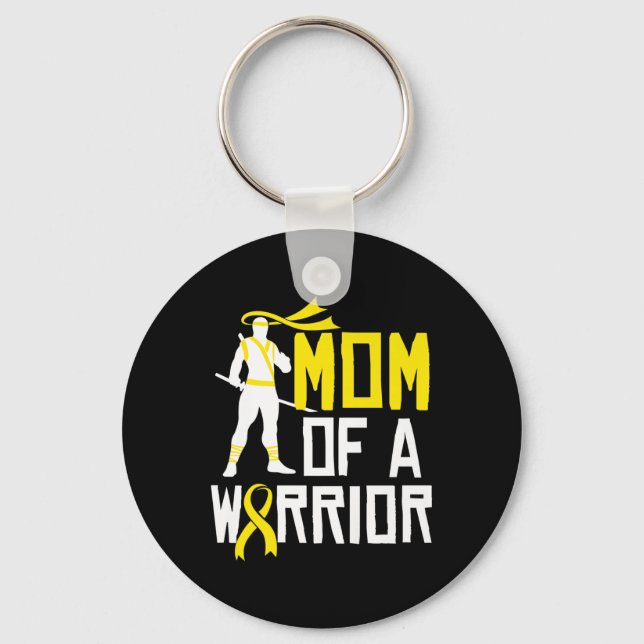 Childhood Cancer Awareness Gold Ribbon  Mum Suppor Key Ring (Front)
