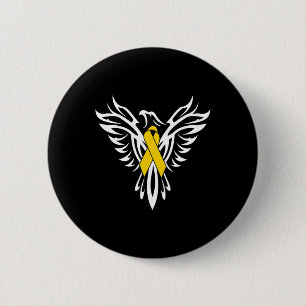 Childhood Cancer Awareness Gold Ribbon Phoenix 6 Cm Round Badge