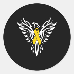 Childhood Cancer Awareness  Gold Ribbon Phoenix Classic Round Sticker