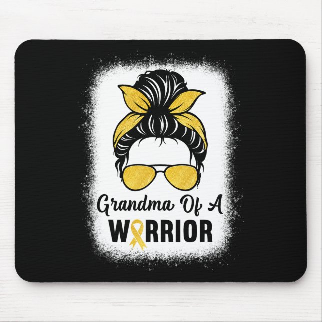 Childhood Cancer Awareness Grandma Of A Warrior Me Mouse Pad (Front)