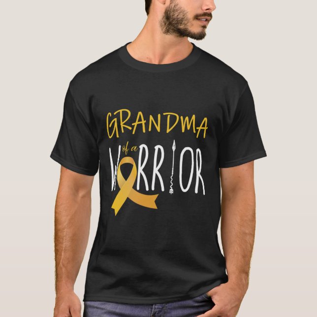 Childhood cancer awareness Grandma of a warrior  T-Shirt (Front)