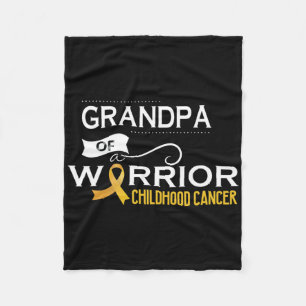 Childhood Cancer Awareness Grandpa Of A Warrior 1 Fleece Blanket