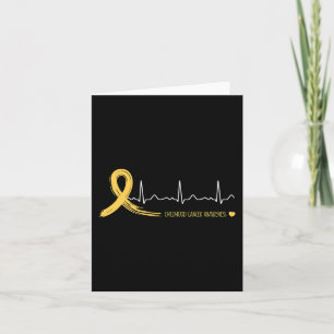 Childhood Cancer Awareness Heartbeat Gold Ribbon  Card