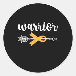 Childhood Cancer Awareness Hope Support Strong War Classic Round Sticker