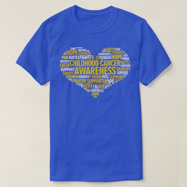 Childhood Cancer Awareness Hope Support Strong War T-Shirt (Design Front)