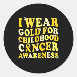 Childhood Cancer Awareness In September We Wear Go Classic Round Sticker