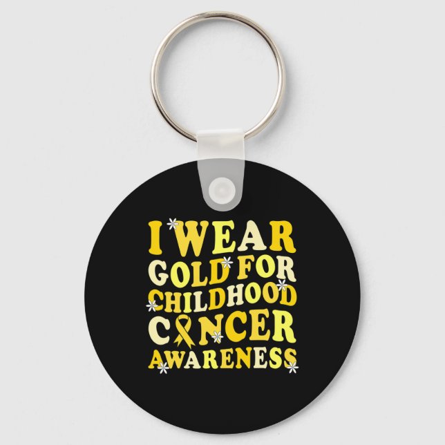 Childhood Cancer Awareness In September We Wear Go Key Ring (Front)
