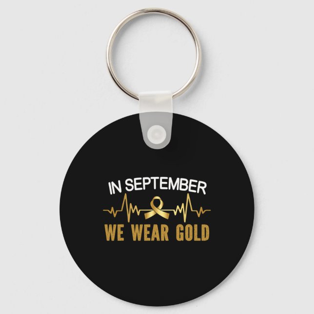 childhood cancer awareness in september we wear go key ring (Front)