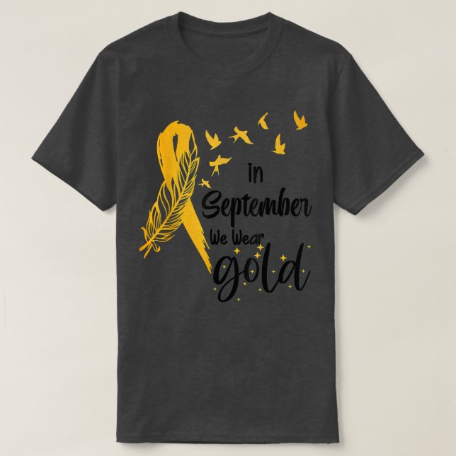 Childhood Cancer Awareness In September We Wear Ri T-Shirt (Design Front)