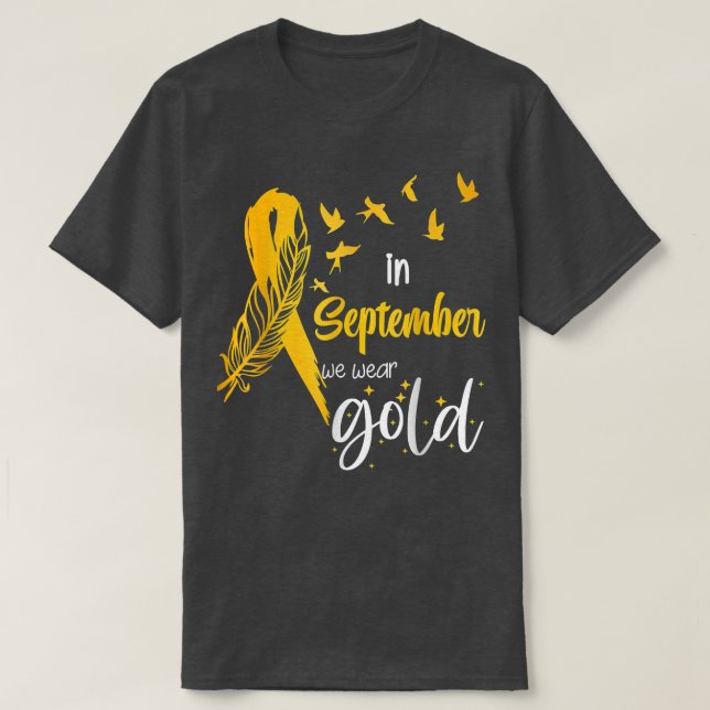 Childhood Cancer Awareness In September We Wear Ri T-Shirt (Design Front)