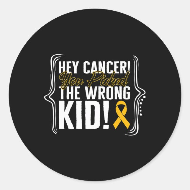 Childhood Cancer Awareness Kid Warrior Ribbon Stro Classic Round Sticker (Front)