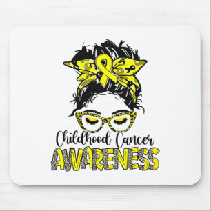 Childhood Cancer Awareness Leopard And Gold Ribbon Mouse Pad