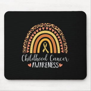 Childhood Cancer Awareness Leopard Print Rainbow Mouse Pad