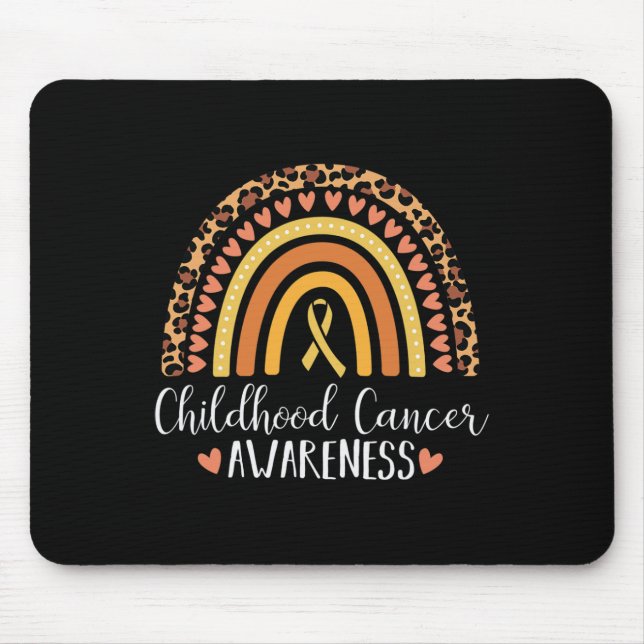 Childhood Cancer Awareness Leopard Print Rainbow  Mouse Pad (Front)