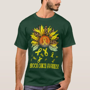 Childhood Cancer Awareness Leopard Sunflower Girl T-Shirt