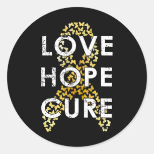 Childhood Cancer Awareness Love Hope Cure T  Classic Round Sticker