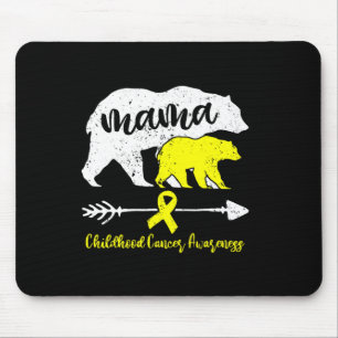 Childhood Cancer Awareness Mama Bear Support Famil Mouse Pad